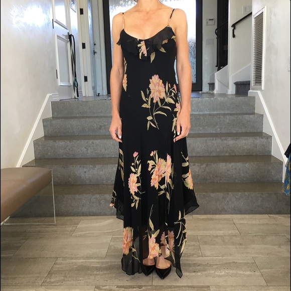 Polo Ralph Lauren black floral silk dress - Picture 3 of 5